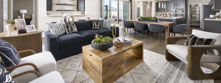 living room great room shot warm interior 